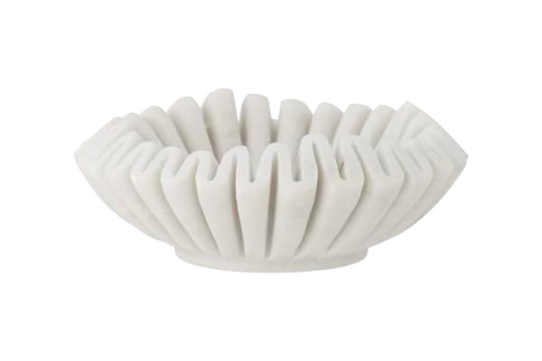 Bloomingville  Harmonia skål i vit marmor, 17,5 x 6 cm – elegant dekoration och serveringsstycke