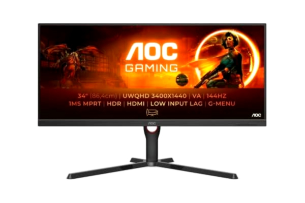 AOC 34" AOC Gaming U34G3XM - 3440x1440 - 144Hz - VA - HDR10 - 1 ms - Skjerm