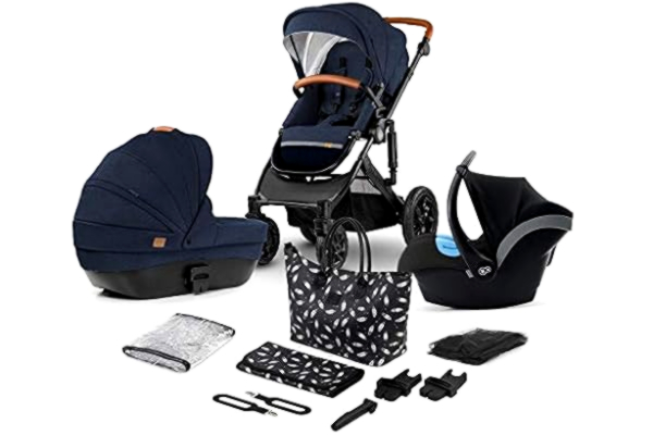 KinderKraft Kinderkraft 3-in-1 kinderwagen PRIME 2020, reissysteem, elegante kinderwagen, buggy, inklapbaar, met groep 0 autostoel, reiswieg, accessoires, regenhoes, voetenzak, blauw