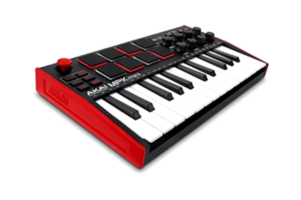 Akai Professional  MPK Mini MK3 - USB MIDI Keyboard Controller med 25 tangenter, 8 trumpads, 8 rattar, software för musikproduktion, Native Instruments ljudpaket (NKS Integration)