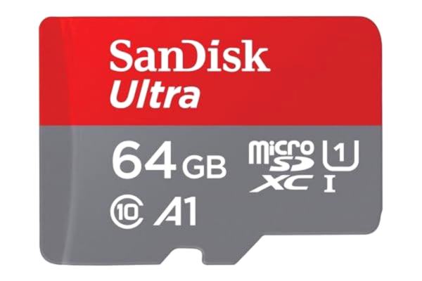 SanDisk  Ultra 64GB microSDXC kort + SD-adapter, för Android-smartphones och surfplattor, upp till 140 MB/s, med A1 App Prestanda, UHS-I, Kort 10, U1