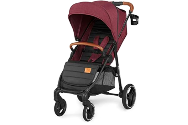 KinderKraft Kinderkraft kinderwagen GRANDE LX, buggy, ligpositie, wandelwagen, uitklapbare zonnekap, slaapstand, geveerde wielen, waterdicht materiaal, van 0 tot 3 jaar, bordeaux