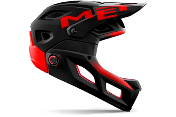 MET  fietshelm Fullfacehelm BMX MTB Parachute MCR MIPS, Black Red, maat M | 56/58 cm