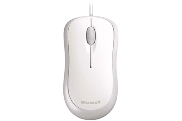 Microsoft  Basic Optical Mouse (mysz, przewodowa, odpowiednia dla osób prawo- i leworęcznych), biała