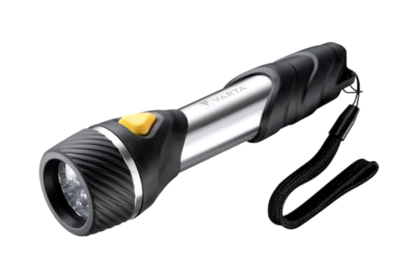 Varta VARTA Day Light Multi LED F20 ficklampa med 9 lysdioder (inkl. 2 x AA Longlife Power Batteri, perfekt för hushåll, camping, fiske, garage, nödfall, strömavbrott, utomhus)