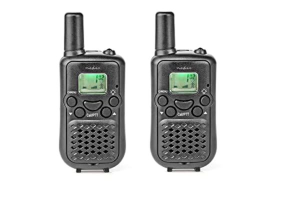 Nedis NEDIS Walkie-talkie – räckvidd 5 km – 8 kanaler – 38 CTTS-koder (underkanaler) – Integrerad röstaktiverad transmit (VOX) – handsfree – LED-lampor – 2 stycken – kompakt och lätt svart