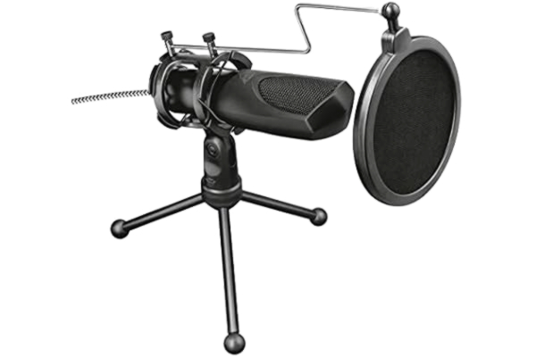 Trust  Gaming GXT 232 Mantis USB Mikrofon med Stativ för Streaming, Podcasts, Vlogs och Berättarröster - Svart