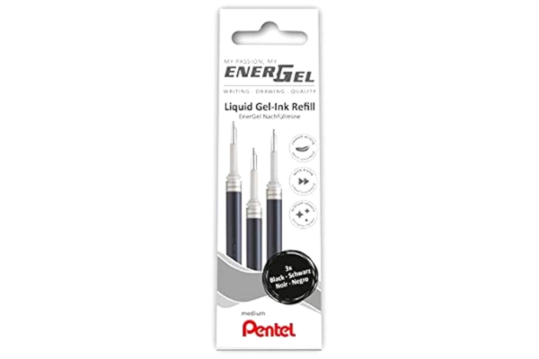 Pentel  EnerGel LR7 Refill Cartridge for 0.7mm Gel Pen, Black (3 Pieces)