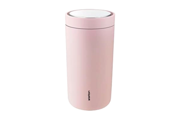 Stelton  To-Go Click - Termoskopp, dubbelväggig vakuumflaska - Rostfri, läckagesäker kaffekopp/temugg med smart klicklock - Varma och kalla drycker - 0,2 liter, rosé