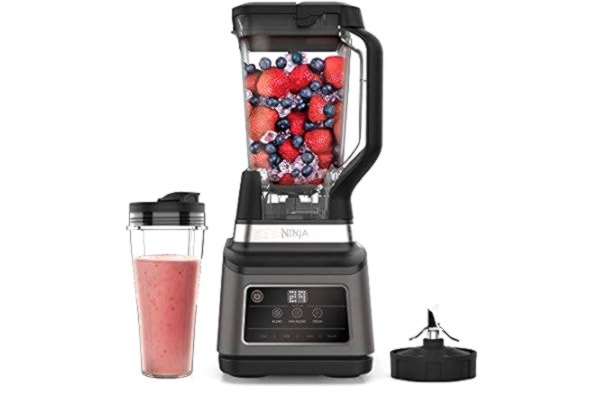 Ninja  2-in-1 Blender with Auto-iQ (BN750UK) 1200 W, 2.1 Litre Jug, 0.7 Litre Cup, Black/Silver
