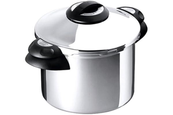 Kuhn Rikon  3764 Duromatic Top snelkookpan/stoomkookpan zijgreepmodel, inductie, roestvrij staal, 8 liter, 24 cm, zilver, 8 l