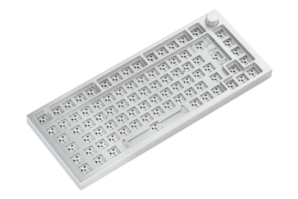 Glorious  Gaming GMMK PRO 75 % Barebones (endast chassi) – Modulärt mekaniskt gamingtangentbord, TKL-storlek, chassi på 1,5 kg, RGB, helt anpassningsbart, 5-stiftsbrytare, Internationell / ISO - Vit