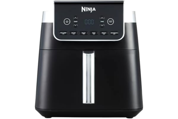Ninja  Air Fryer MAX PRO, 6,2L, Använder ingen olja, Fyrkantig enskild låda, Stek, Baka, Luftfritera, Familjestorlek, Tillag från fryst, Non-Stick, Diskmaskinssäker korg & knaperplatta, Grå, AF180EU