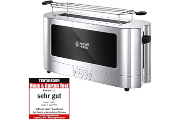 Russell Hobbs  23380 'Elegance 56 Long Slot Toaster with Toast Technology, 1420 Watt, Stainless Steel
