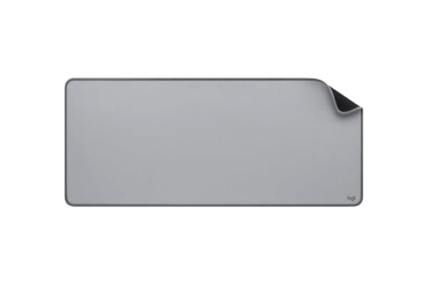 Logitech  Desk Mat - Studio Series, Multifunktionellt, stor Skrivbordsmatta, Utökad Musmatta, Skrivbordsskydd med Anti-slip, Spilltålig och Hållbar - Grå