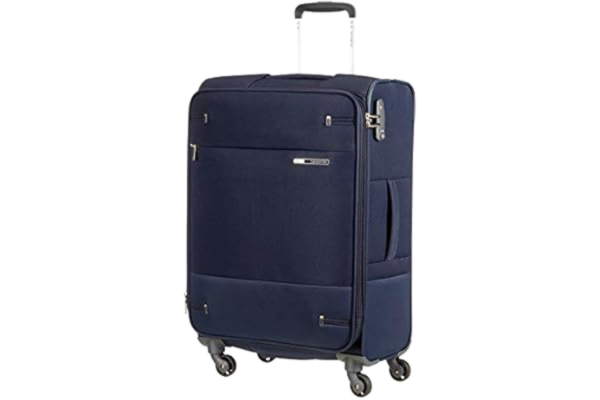 Samsonite  Base Boost - Spinner M Expandable Suitcase, 66 cm, 67.5/73.5 Litre, Blue (Navy Blue)
