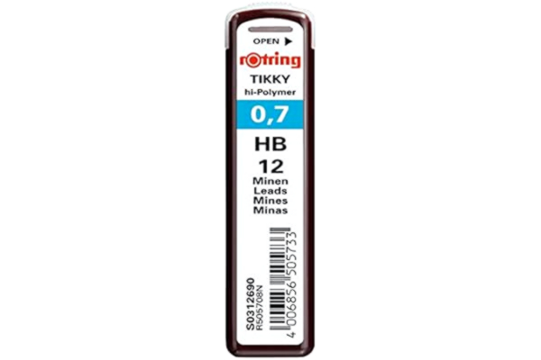 Rotring rOtring Tikky hög-polymer blypåfyllningar, 0,7 mm, HB (312690)