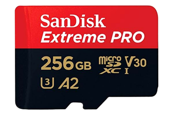 SanDisk  256 GB Extreme PRO microSDXC-kort + SD-adapter + RescuePRO Deluxe, upp till 200 MB/s, med A2 app-prestanda, UHS-I, klass 10, U3, V30