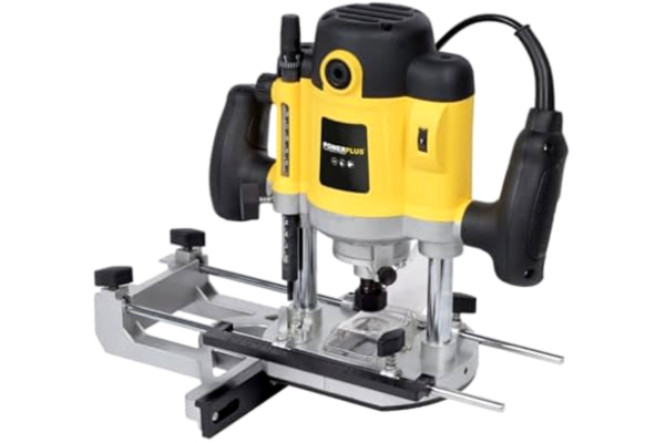 Powerplus Tools Powerplus överfräs POWX093 fräs – 1 500 W – variabel hastighet – inkl. förvaringsfodral parallell styrning, dammutsugning, 12-delat frässet