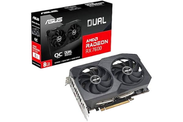 Asus ASUS Radeon RX 7600 DUAL OC V2 - 8GB GDDR6 RAM - Näytönohjaimet