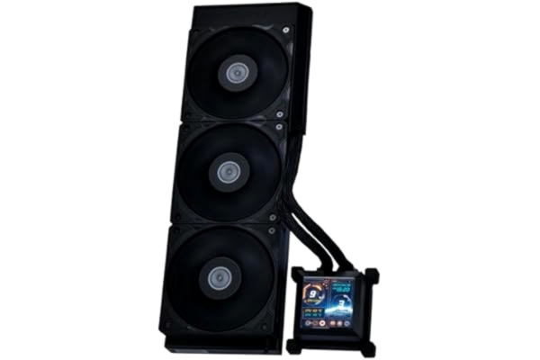 Lian Li  Hydroshift 360 AIO – förinstallerade 3 x 28 mm fläktar, sidomonterad kylvätskeväg, 2,9 tums LCD-skärm 480 x 480 Res. Inspelade bilder och inspelade videor -LGA 1851,1700, 1200, AM5,4 -Svart