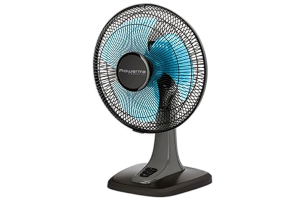 Rowenta  VU2110F0 Ventilateur de Table Essential Compact 25 cm Oscillation 2 Vitesses 28W Ventilation Bureau Noir