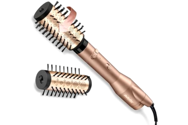 BaByliss  Big Hair Dual Roterande Varmluftsborste - Jonisk Anti-Frizz Teknik, Borsthuvuden 50 mm & 40 mm, 2 rotationsriktningar, 2 värmeinställningar + Sval Luft, Svart, AS952E