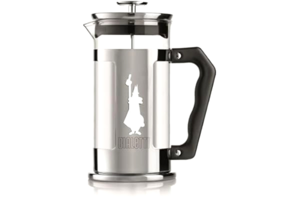 Bialetti  Preziosa kaffepress, fransk pressfilter för kaffe eller te, rostfritt stålkropp och borosilikatglasbehållare, diskmaskin säker, 350 ml, för 3 koppar