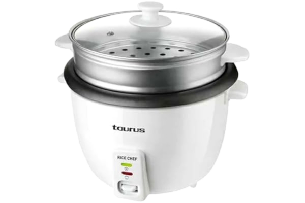 Taurus Home Taurus Rice Chef - riskokare 700 W, kapacitet 1,8 L, non-stick-beläggning, matlagning och håller dig varm, ångande tillbehör, vit