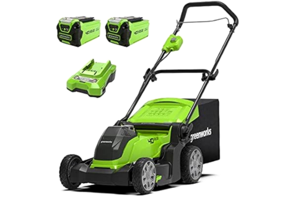 Greenworks  G40LM41K2X Cordless Lawnmower for Lawns up to 500m², 41cm Cutting Width, 50L Bag PLUS Two 40V 2Ah Batteries & One Normal Charger, 3 Year Guarantee
