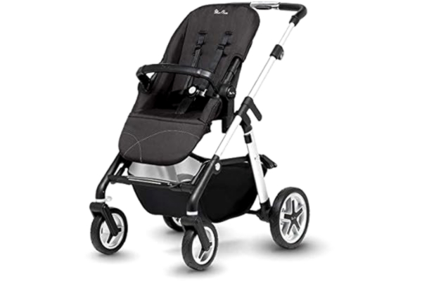 Silver Cross  Pioneer Landau et poussette pour bébé avec châssis en argent satiné, siège et nacelle, de la naissance à 25 kg, avec accessoires
