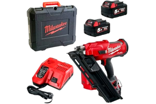 Milwaukee  M18FFN-502C Med 2 batterier Spikpistol, Röd, 363 x 358 x 160 mm