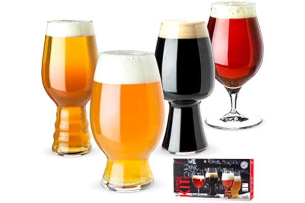Spiegelau  & Nachtmann, 4-delad ölprovningsglas-set, IPA/Stout/Witbi/Barrel Aged Beer, kristallglas, Craft Beer Glasses, 4991697