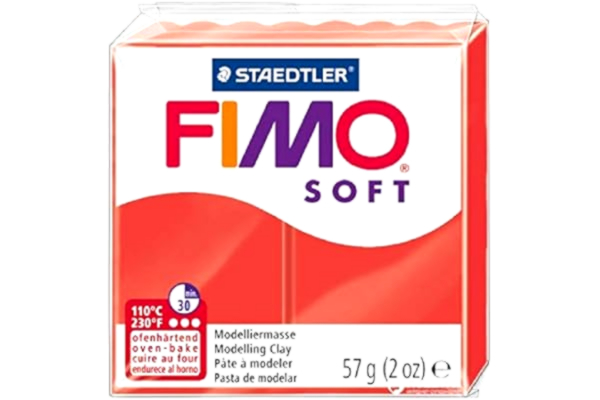 Staedtler STAEDTLER Fimo Soft 8020-24 ugnshärdning modellering lera 56 g - Indisk röd