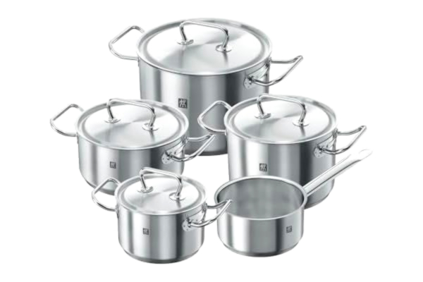 Zwilling ZWILLING Kastrullset i 5 delar, 4 lock, lämplig för induktionsspis, Stål, Twin Classic
