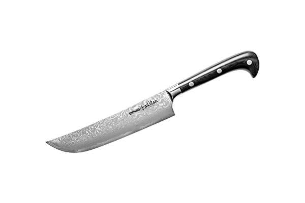 Samura  Professioneel damastmes, ultra scherp, 16,5 cm lemmet van Japans AUS 8 roestvrij staal, ergonomische G10 carbon handgreep, roestvrij, damascener (zwart)