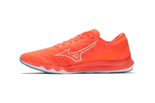 Mizuno  Wave Shadow 5 (W) Hardloopschoenen voor dames, neonflame/wit/blizzard, 38,5 EU