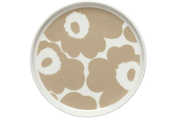 Marimekko  – Unikko – tallrik/tallrik – sten – vit/beige – D: 13,5cm