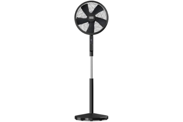 Black & Decker Black+Decker - BXEFP51E fotfläkt | 55 W | 3 hastigheter | 3 lägen: naturlig, bris, sömn | justerbar höjd 113–137 cm | oscillerande funktion | LED-display | låg strömförbrukning | tyst