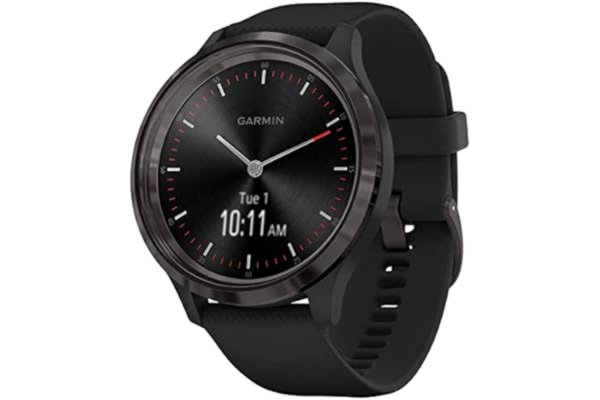 Garmin GARMIN Vívomove 3, Stijlvolle Hybride Smartwatch, GPS, 2 AMOLED-Kleurendisplays, Siliconen Polsband, Gezondheidsgegevens, Waterdicht