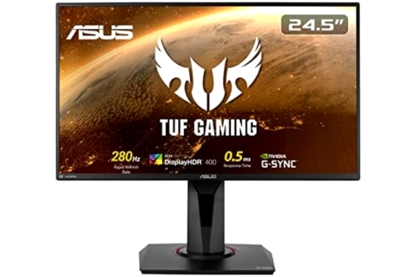 Asus ASUS TUF Gaming VG258QM - Ecran PC Gamer eSport 24,5" FHD - Dalle TN - 280Hz - 1ms - 16:9 - 1920x1080 - 400cd/m² - Display Port & 2x HDMI - Nvidia G-Sync - Extreme Low Motion Blur Sync - HDR 400, Noir