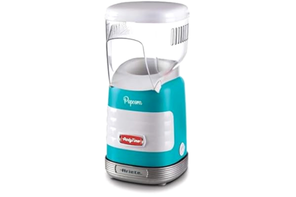 Ariete  2956 Popcornmaskin, 1100 W, för 60 g majs, popcorn klar på 2 minuter, blå, ljusblå