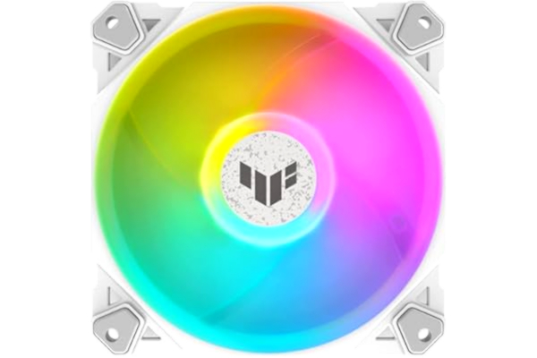 Asus ASUS TUF Gaming TF120 ARGB Husfläkt, 120mm, Avancerat Fluidodynamiskt lager (FDB), ARGB Aura SYNC-belysning, Livslängd 250 000 timmar, Vibrationslager, 1 bit, Vit