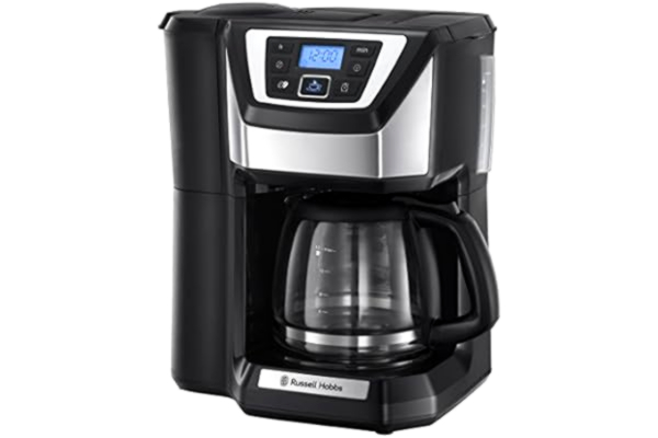 Russell Hobbs  Victory Grind & Brew Digital Koffiezetapparaat, Glazen Koffiekan, 1.5 Liter, 12 Koppen, Bonen, Stiller, Timer, Uitneembare Koffiefilterhouder, Warmhoudfunctie, 22000-56