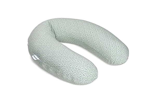 Doomoo  amnings- och graviditetskudde Buddy – 180 cm inkl. överdrag av ekologisk bomullströja, med fin EPS-mikropärlfyllning, Oeko-TEX® Standard 100, Cloudy Khaki