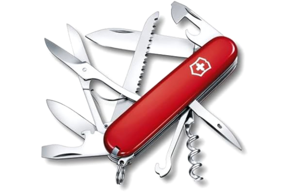 Victorinox , Schweizer Taschenmesser, Huntsman, Multitool, 15 Funktionen, Klinge, gross, Korkenzieher, Dosenöffner