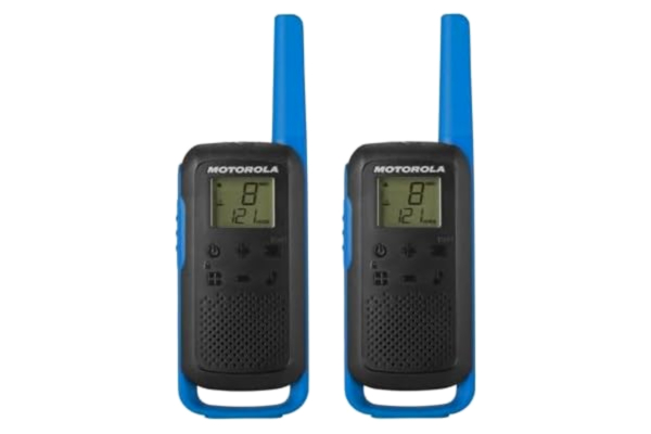 Motorola  Solutions - T62 PMR Blue, Walkie Talkie Talkabout, PMR446 Citizens Band Radio, 16 kanaler och 121 koder, 8 km räckvidd, blå, licensfri, LCD-skärm