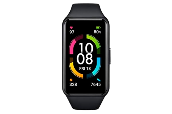Honor HONOR Band 6 Smartwatch, voor dames en heren, hartslagbewaking, Spo2, 100 + wijzerplaat voor SMS-meldingen, 1,47 inch Amoled 5 ATM fitnesstracker, stappenteller, zwart