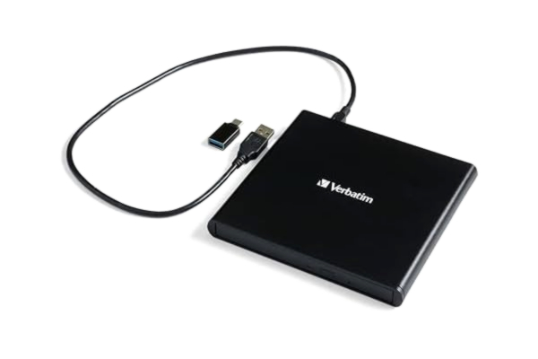 Verbatim  98938 extern slimline USB 2.0 mobil CD/DVD-skrivare – svart