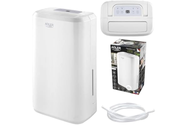 Adler  Luftfuktare med kompressor med LCD-skärm 10 l/dag, miljövänlig enhet för torkning av vardagsrum, källare och bil, liten elektrisk avfuktare